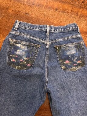 Gap Classic Denim Jeans Monet Inspired Painted Back Pockets Vintage Inspired 10R